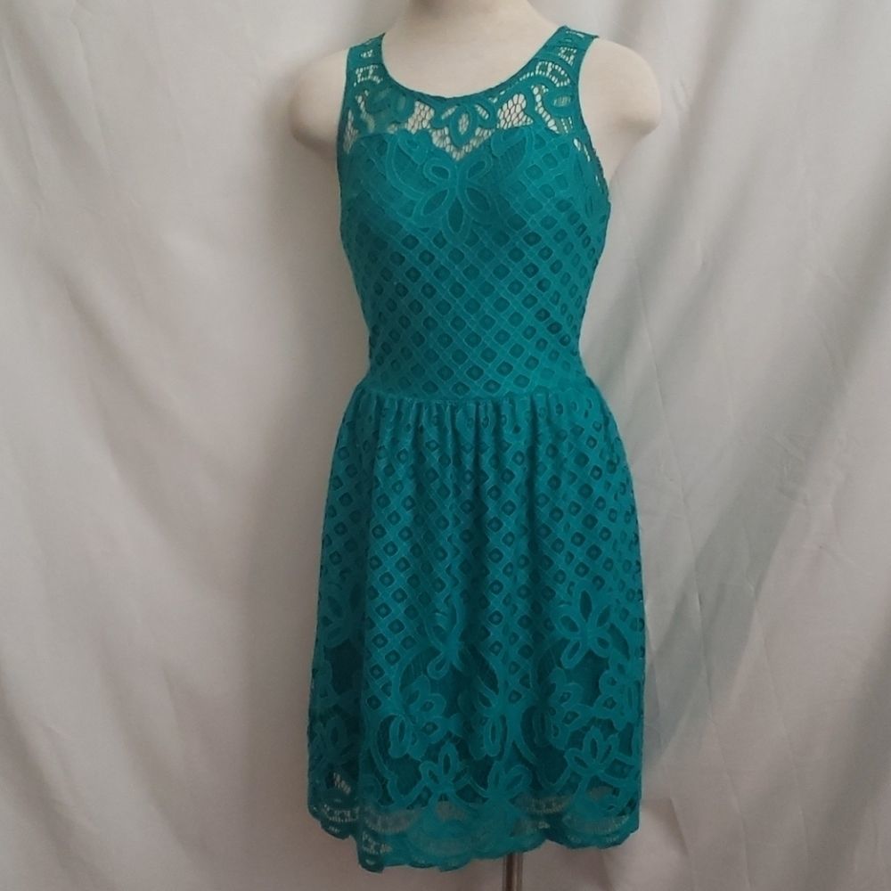 XHILARATION Teal Lace Dress Sz Small‎